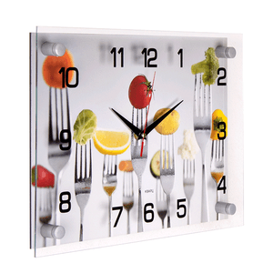 Часы картина Овощи и вилки 35х25 см