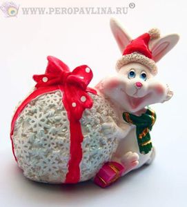 Копилка Кролик+снежок 7*9*7см в асс полист/96
