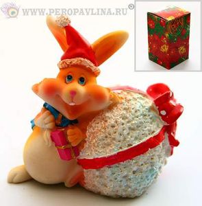 Копилка Кролик+снежок 7*9*7см в асс полист/96