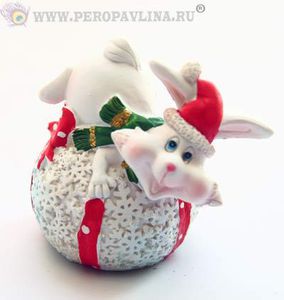 Копилка Кролик+снежок 7*9*7см в асс полист/96