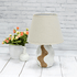 Лампа настольная Лолита 35 см бело-песочный абажур серый