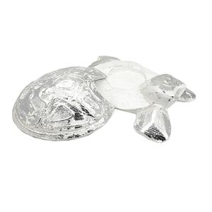 Шкатулка Черепашка 12х4 см белая патинированная серебром