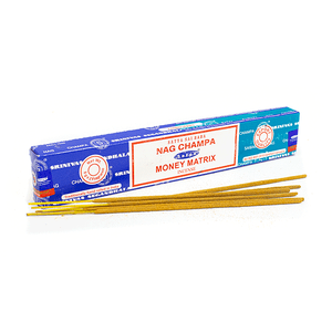 Благовоние Satya 16 гр Комбо Наг Чампа и Денежная матрица Nag Champa and Money Matrix упаковка 12 шт