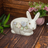 Конфетница Кролик 28х18х16 см цветы цвет в ассортименте белая