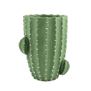 Ваза Кактус 15х19 см темно - зеленая неглазированная керамика