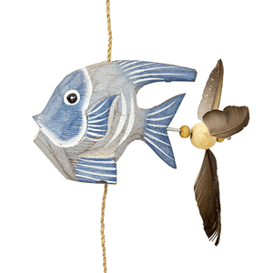 Воздушный аквариум Рыбки 95 см острый плавник серо-голубой