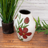 Ваза Красный цветок 24х26 см бело-серая терракота