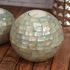 Подсвечники со свечами Три Жемчужины 12,10,7 см Мозаика натуральный перламутр с мятным цветом