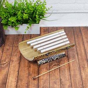 Ксилофон 5 трубок 20 см Австралийская мозаика в ассортименте бамбук с палочкой