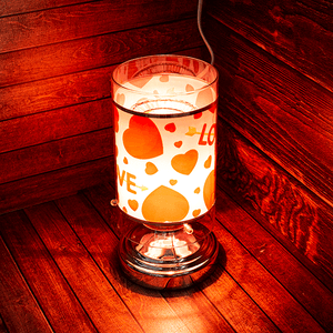 Светильник Аромалампа Сердца 21 см сенсор красное на белом розовая колба