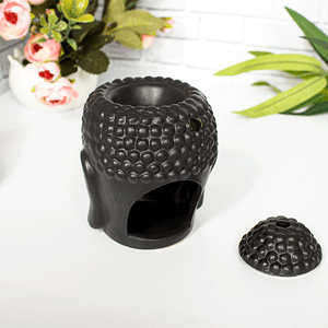 Аромалампа Будда 12 см черная