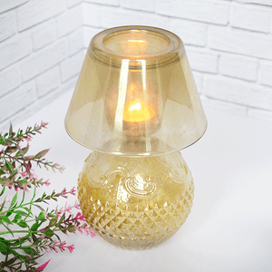 Подсвечник Лампа Тет-а-тет со свечой 18 см серебро голографик