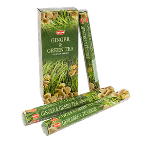 Благовоние HEM Имбирь Зеленый чай Ginger Green Tea шестигранник упаковка 6 шт