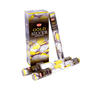 Благовоние HEM Золото Серебро Gold Silver шестигранник упаковка 6 шт