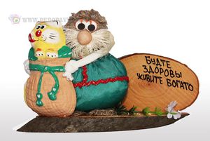 Домовенок с котом"Будте здоровы"17*11*7см