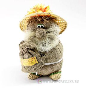 Домовенок с "Мешком счастья"16*28*14см ткань
