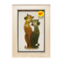 Картина панно объемная 19х27 см Кошки пара Ля Мур светлый багет