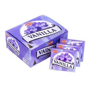 Благовония HEM конусы Ваниль Vanilla упаковка 12 шт