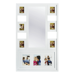 Фоторамка Зеркало Коллажная на 9 фото 50х83 см белая