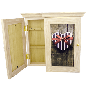 Ключница Классика на 5 крючков 20х28 см Подарок выбеленный дуб