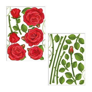 Набор декоративных наклеек Розы красные