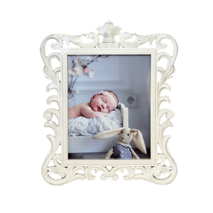 Фоторамка настольная 31х37 см ажурная Борокко белая