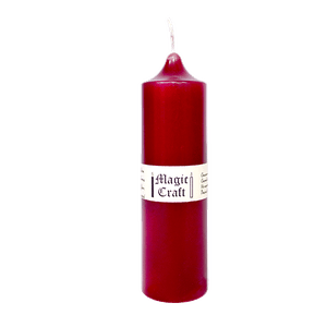 Свеча колонна 14 см Рубиново красная