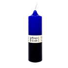 Свеча колонна Готовый ритуал Закрой рот 14 см синяя с черным