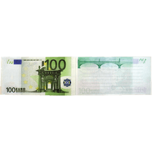 Блокнот Пачка денег 15,5х7,5 см 100 евро 90 листов