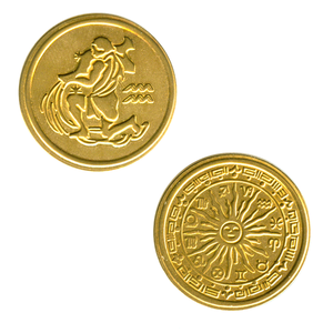 Монета зодиак Водолей 2,5 см латунь