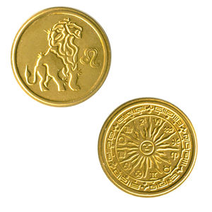 Монета зодиак Лев 2,5 см латунь