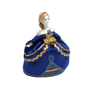 Кукла сувенирная Барышня 17см синий костюм