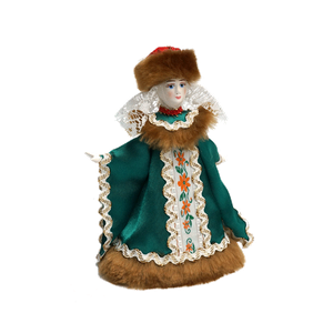 Кукла сувенирная Баярыня Морозова 17см зелёный костюм