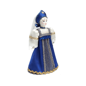 Кукла сувенирная Барышня-Крестьянка 20см синий костюм