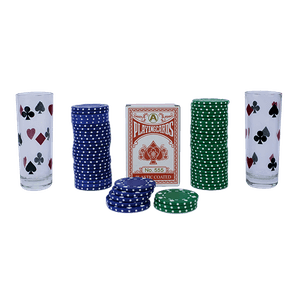 Игра Пьяный покер (2 рюмки, 60 фишек, 1 колода карт)