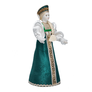 Кукла сувенирная Весна 28см бело-зелёный костюм