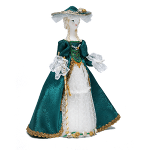 Кукла сувенирная Графиня 27см зелёный костюм