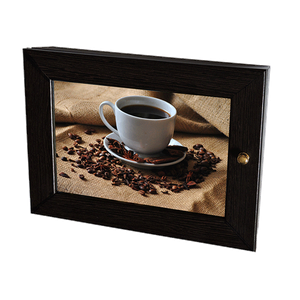 Ключница Мини 4 крючка 23х18 см Чашечка кофе венге