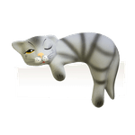 Кошка на полку Соня 19 см дымчатая матовая