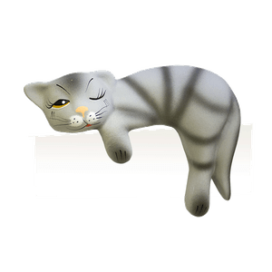 Кошка на полку Соня 19 см дымчатая матовая