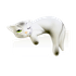Кошка на полку Соня 19 см белая с серым матовая