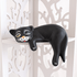 Кошка на полку Соня 19 см чёрная матовая