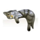 Кошка на полку Соня 19 см дымчатая полуматовый лак