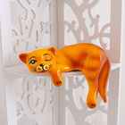 Кошка на полку Соня 19 см рыжая полуматовый лак