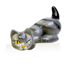 Кот на полку Шалун 20 см дымчатый глянцевый