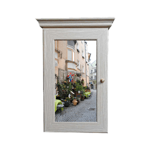 Ключница Классика на 5 крючков 20х28 см Уличное кафе выбеленный дуб