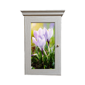 Ключница Классика на 5 крючков 20х28 см Крокусы выбеленный дуб