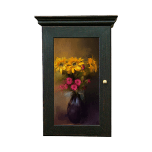 Ключница Классика на 5 крючков 20х28 см Осенний букет венге