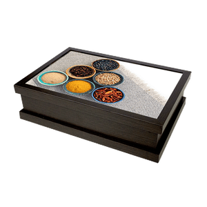 Шкатулка на 4отд Специи 26х18х7см венге