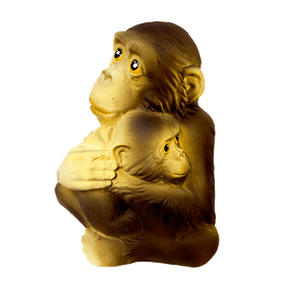 Обезьянка Мать и дитя  17х14 см коричневая матовая